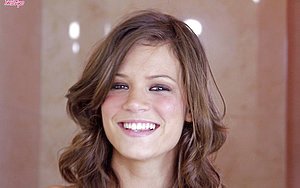 Brown-haired chick begging for a cock while naked in the shower